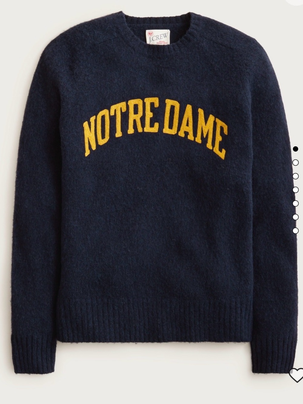 '47 X J. Crew Brushed Wool Notre Dame Sweater